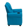FLASH FURNITURE CONTEMPORARY TURQUOISE VINYL KIDS RECLINER WITH CUP HOLDER AND HEADREST