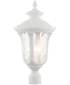 Livex Oxford 3 Light Outdoor Post Top Lantern In Textured White