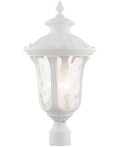 Livex Oxford 3 Light Outdoor Post Top Lantern In Textured White