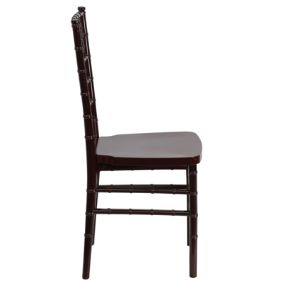 Flash Furniture Hercules Premium Series Mahogany Resin Stacking Chiavari Chair In Brown