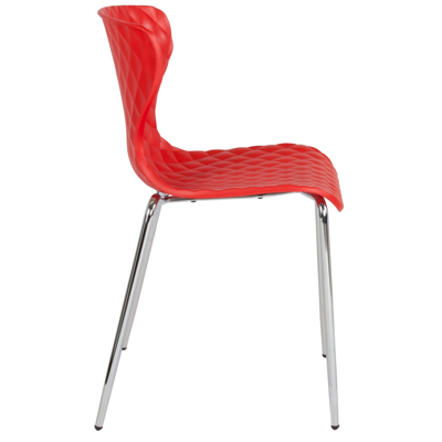 Flash Furniture Lowell Contemporary Design Red Plastic Stack Chair