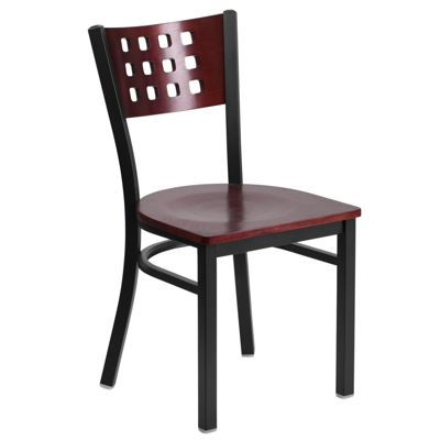 Flash Furniture Hercules Series Black Cutout Restaurant Chair In Brown