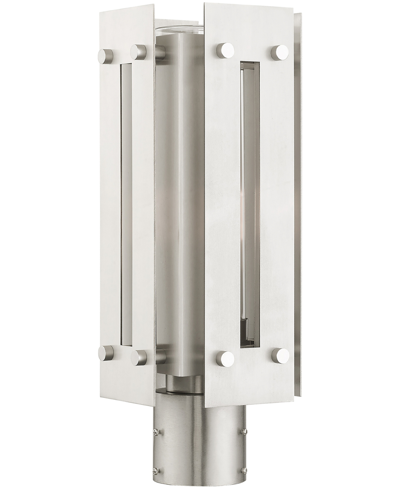 Livex Utrecht 1 Light Outdoor Post Top Lantern In Brushed Nickel