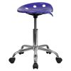 FLASH FURNITURE VIBRANT DEEP BLUE TRACTOR SEAT AND CHROME STOOL