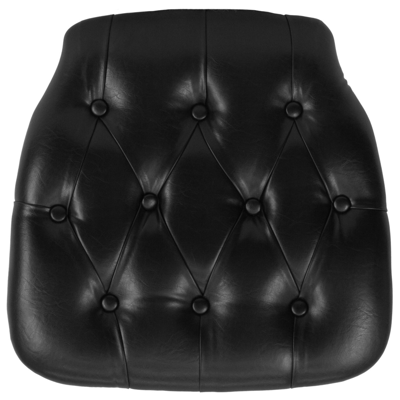 Flash Furniture Hard Black Tufted Vinyl Chiavari Chair Cushion