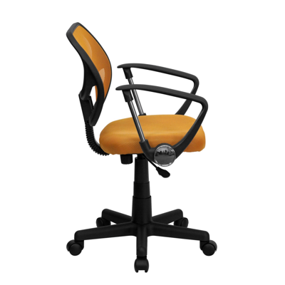 Flash Furniture Mid-back Orange Mesh Swivel Task Chair With Arms