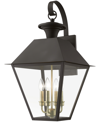 Livex Wentworth 4 Light Outdoor Extra Large Wall Lantern In Bronze With Antique Brass