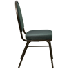 FLASH FURNITURE HERCULES SERIES DOME BACK STACKING BANQUET CHAIR IN GREEN PATTERNED FABRIC