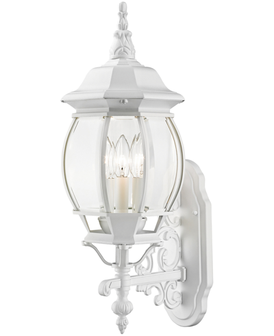 Livex Frontenac 3 Light Outdoor Wall Lantern In Textured White