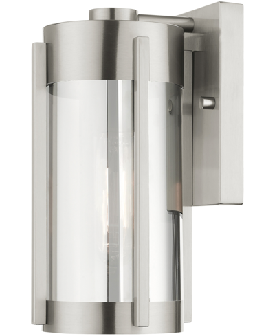Livex Sheridan 1 Light Outdoor Wall Lantern In Brushed Nickel