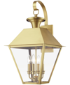 Livex Wentworth 4 Light Outdoor Extra Large Post Top Lantern In Natural Brass