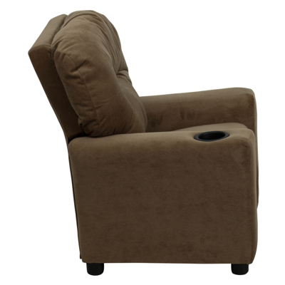 Flash Furniture Contemporary Brown Microfiber Kids Recliner With Cup Holder