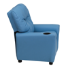FLASH FURNITURE CONTEMPORARY LIGHT BLUE VINYL KIDS RECLINER WITH CUP HOLDER