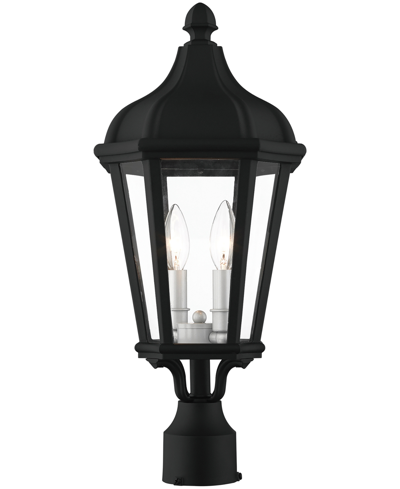 Livex Morgan 2 Light Outdoor Post Top Lantern In Textured Black With