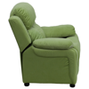 FLASH FURNITURE DELUXE PADDED CONTEMPORARY AVOCADO MICROFIBER KIDS RECLINER WITH STORAGE ARMS
