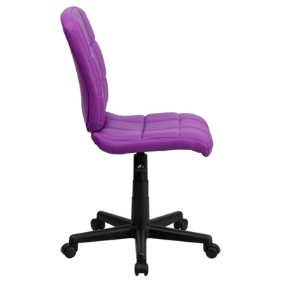 Flash Furniture Mid-back Purple Quilted Vinyl Swivel Task Chair