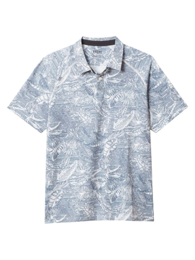 Rhone Men's Delta Piqué Polo Shirt In Navy Tropical Print
