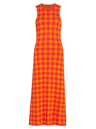 Simon Miller Axon Sleeveless Knit Dress In Retro Red Gingham