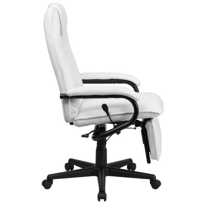 Flash Furniture High Back White Leather Executive Reclining Swivel Chair With Arms
