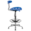 FLASH FURNITURE VIBRANT BRIGHT BLUE AND CHROME DRAFTING STOOL WITH TRACTOR SEAT