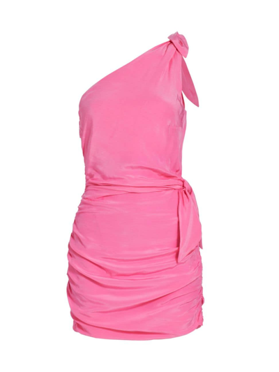 Line & Dot Women's Lady Knotted One-shoulder Minidress In Pink