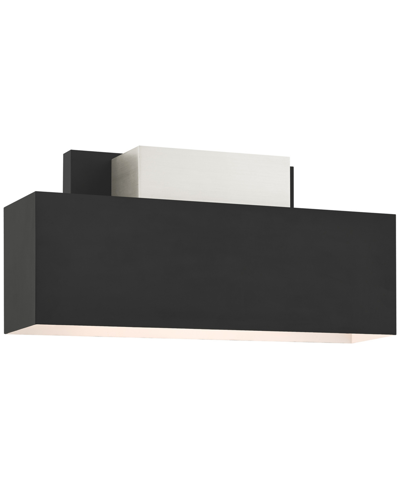 Livex Lynx 2 Light Outdoor Ada Wall Sconce In Black With Brushed