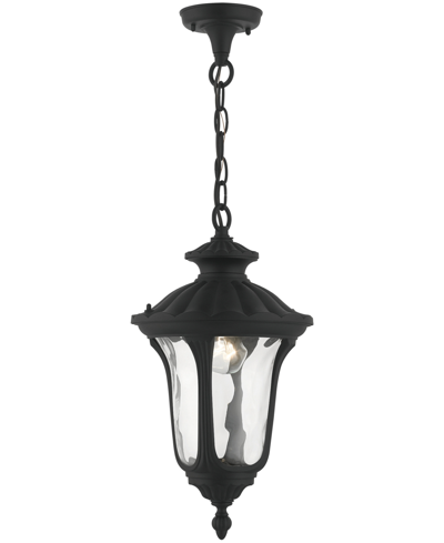 Livex Oxford 1 Light Outdoor Pendant Lantern In Textured Black