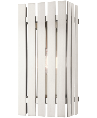 Livex Greenwick 1 Light Outdoor Wall Lantern In Brushed Nickel