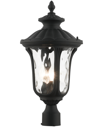 Livex Oxford 3 Light Outdoor Post Top Lantern In Textured Black