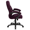 FLASH FURNITURE HIGH BACK GRAPE MICROFIBER CONTEMPORARY EXECUTIVE SWIVEL CHAIR WITH ARMS