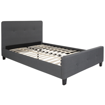 Flash Furniture Tribeca Full Size Tufted Upholstered Platform Bed In Dark Gray Fabric