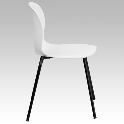 Flash Furniture Hercules Series 770 Lb. Capacity Designer White Plastic Stack Chair With Black Frame