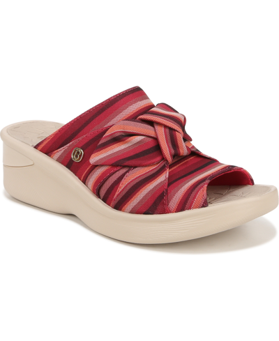 Bzees Premium Smile Washable Slide Wedge Sandals In Multi Fabric