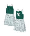 COLOSSEUM BIG GIRLS COLOSSEUM GREEN, WHITE MICHIGAN STATE SPARTANS ROBIN FLORAL DRESS