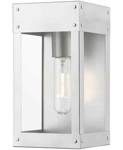 Livex Barrett 1 Light Outdoor Wall Lantern In Painted Satin Nickel With