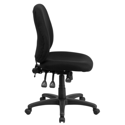 Flash Furniture Mid-back Black Fabric Multifunction Ergonomic Swivel Task Chair