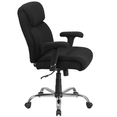 Flash Furniture Hercules Series Big & Tall 400 Lb. Rated Black Fabric Swivel Task Chair With Adjustable Arms
