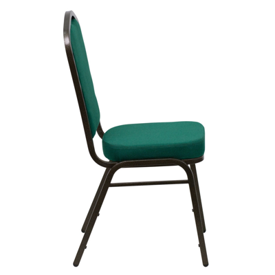 Flash Furniture Hercules Series Crown Back Stacking Banquet Chair In Green Fabric