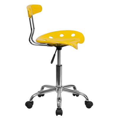 Flash Furniture Vibrant Yellow And Chrome Swivel Task Chair With Tractor Seat