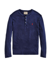 Polo Ralph Lauren Men's Cotton Henley Shirt In Cruise Navy