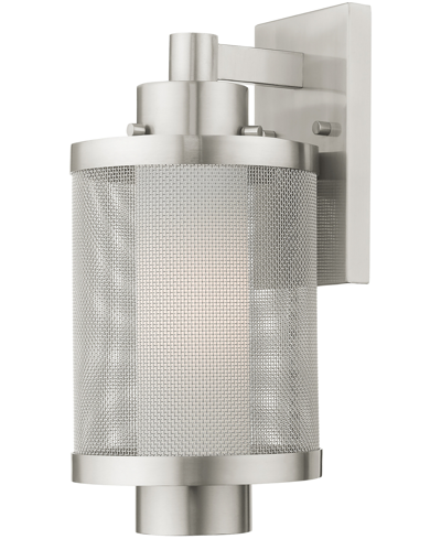 Livex Nottingham 1 Light Wall Lantern In Brushed Nickel