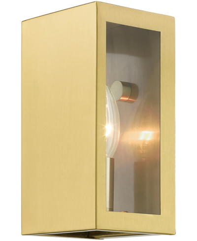 Livex Winfield 1 Light Outdoor Ada Small Sconce In Satin Gold
