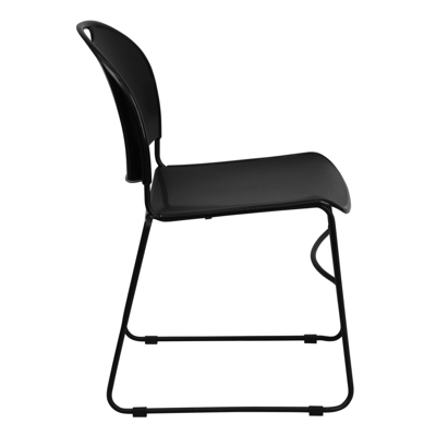 Flash Furniture Hercules Series 880 Lb. Capacity Black Ultra-compact Stack Chair With Black Frame