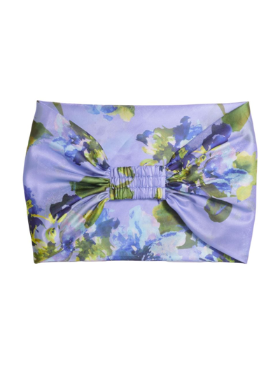 Amsale Women's Floral Cocoon Wrap In Lilac Multi