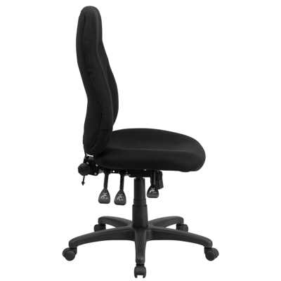 Flash Furniture High Back Black Fabric Multifunction Ergonomic Swivel Task Chair