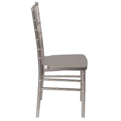 Flash Furniture Hercules Premium Series Pewter Resin Stacking Chiavari Chair In Gray