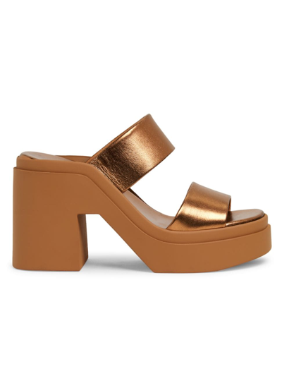 Clergerie Women's Next 110mm Leather Sandals In Longan