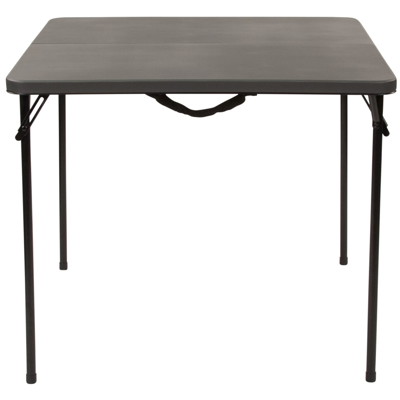 Flash Furniture 34'' Square Bi-fold Dark Gray Plastic Folding Table With Carrying Handle