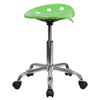FLASH FURNITURE VIBRANT APPLE GREEN TRACTOR SEAT AND CHROME STOOL