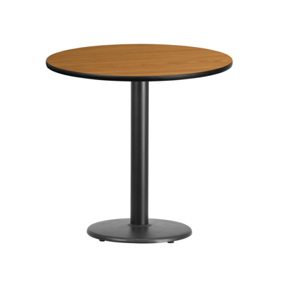 Flash Furniture 30'' Round Natural Laminate Table Top With 18'' Round Table Height Base